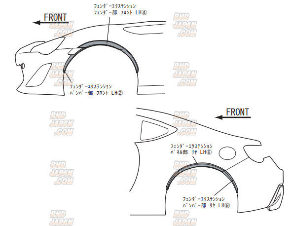 TRD Fender Extension Set Black - ZN6 - RHDJapan